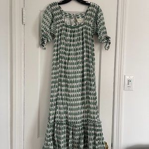 MIRTH green printed maxi dress - Size small - tie sleeve